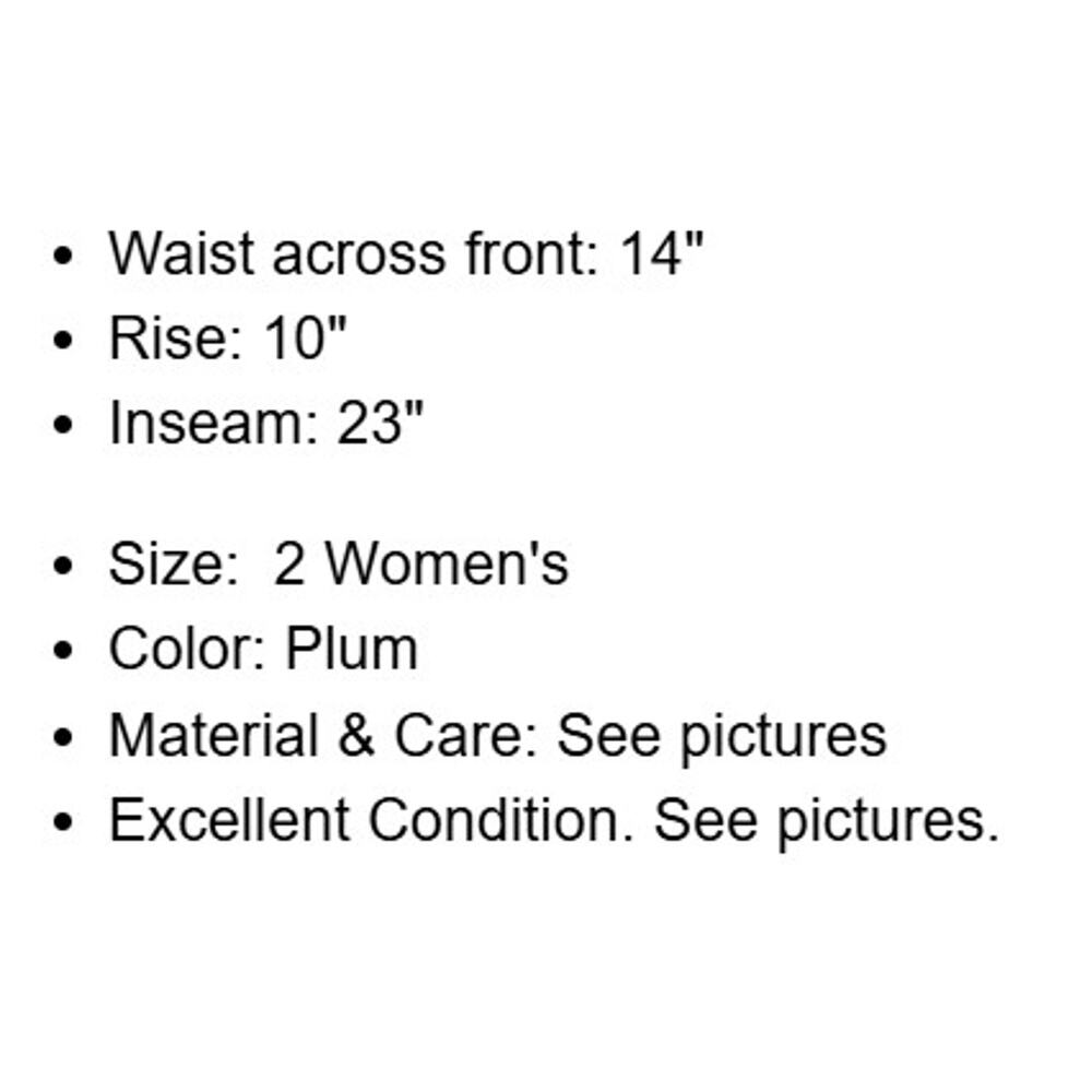 Patagonia Pants Womens 2 Plum Ankle Hiking Straight Leg Zip Hook Loop Gorpcore - Picture 4 of 14